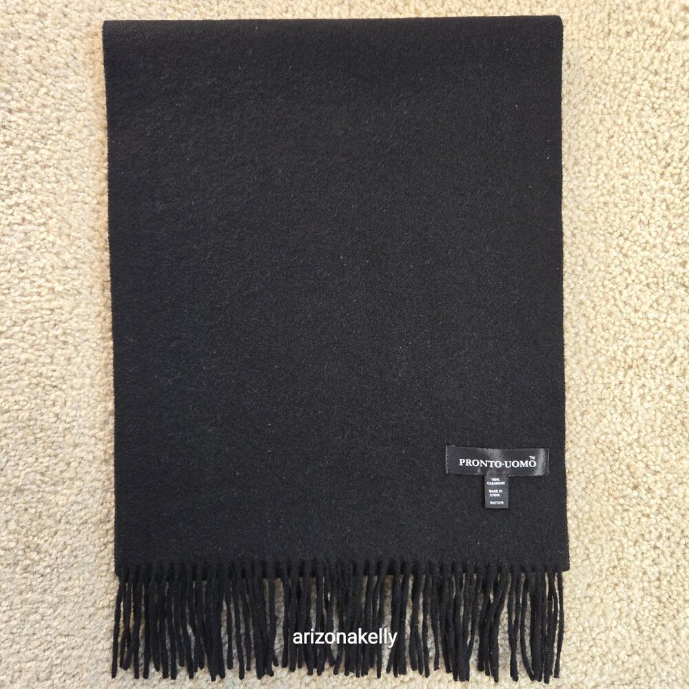 NWOT Cashmere Scarf Black Pronto Uomo